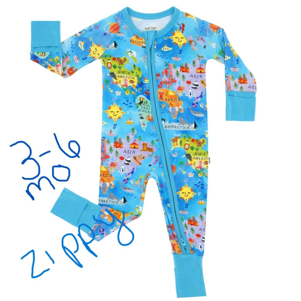 3-6 month Around The World Zippy Little Sleepies